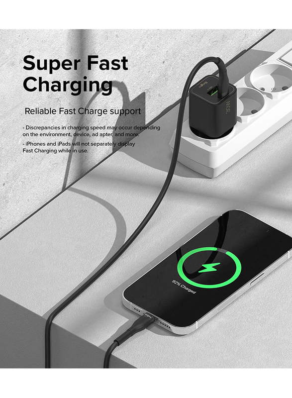 Ringke Fast Charging Pastel Cable USB Type-C to Lightning - Black (1.2m)